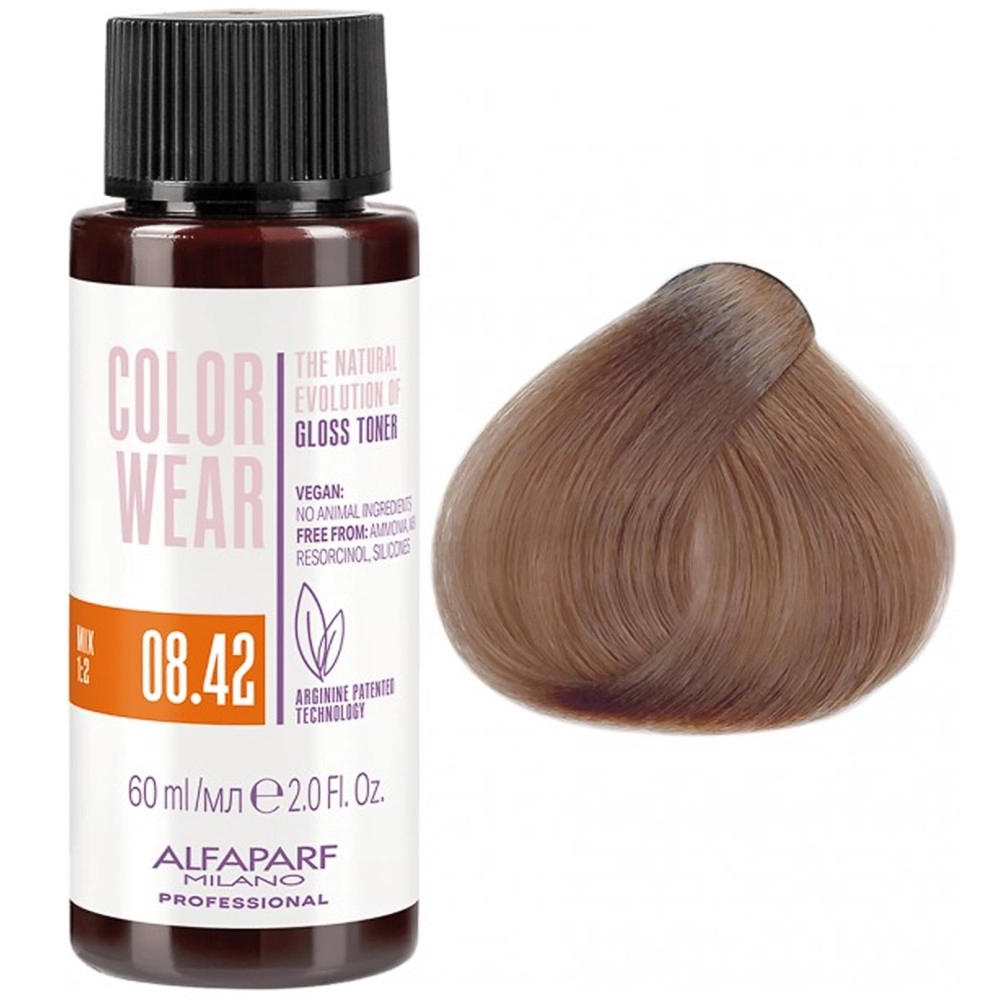 Тонирующая жидкая краска - Alfaparf Alfaparf Color Wear Gloss Toner, 08.42 - Light Light Blond, Copper Irisé - фото N1
