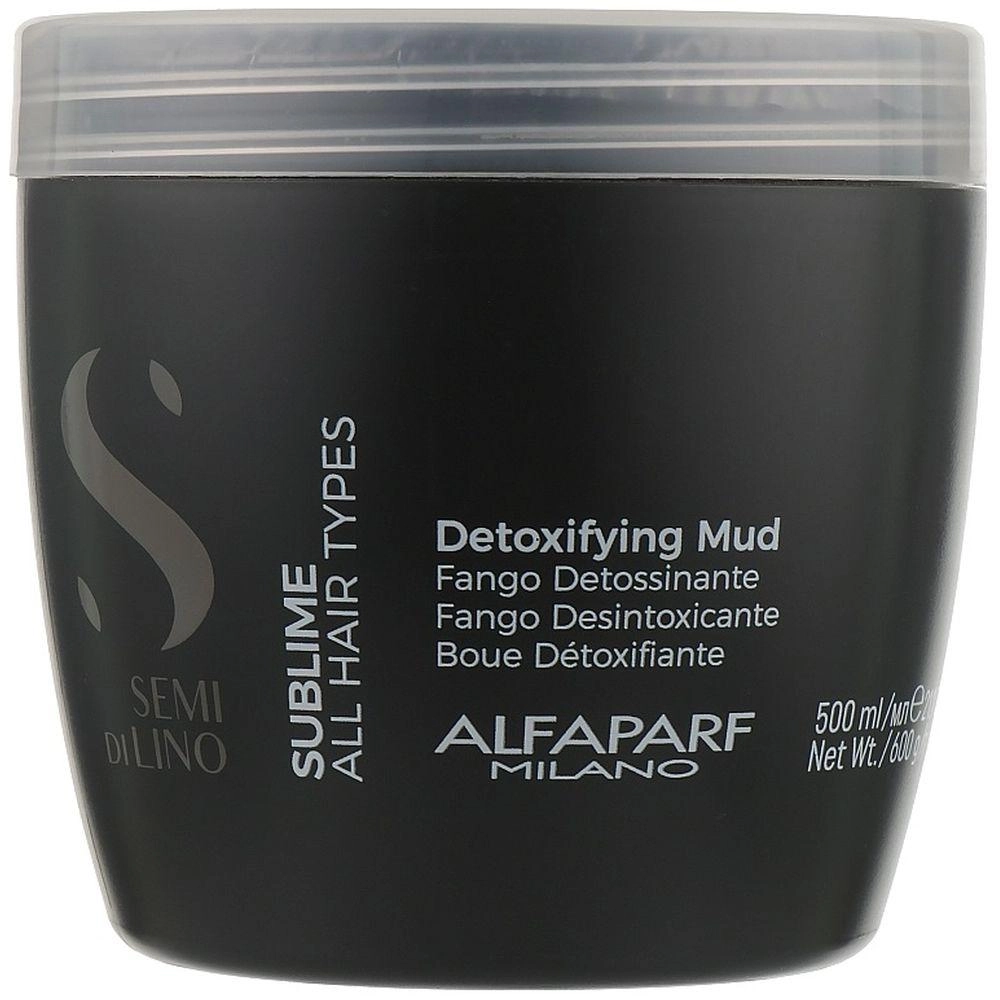 Детокс-грязь для глибокого очищення волосся і шкіри голови - Alfaparf Semi Di Lino Sublime Detoxifying Mud Treatment, 500 мл - фото N1