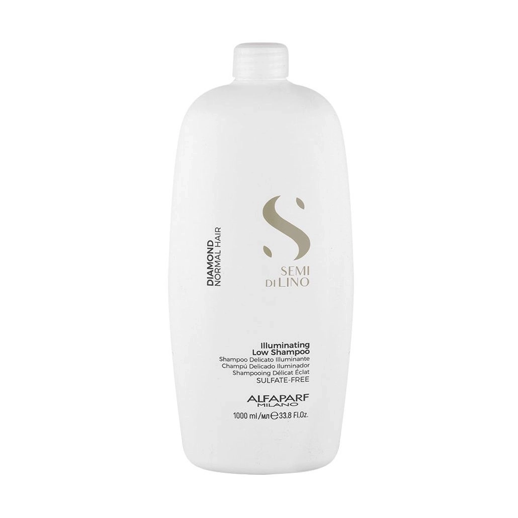 Шампунь для волос с микрокристаллами - Alfaparf Semi Di Lino Diamond Illuminating Low Shampoo, 1000 мл - фото N1