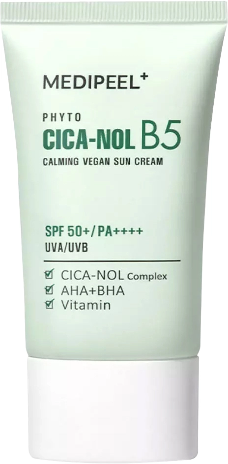 Сонцезахисний крем обличчя для - Medi peel Phyto Cica Nol B5 Calming Vegan Sun Cream SPF50, 50 мл - фото N1