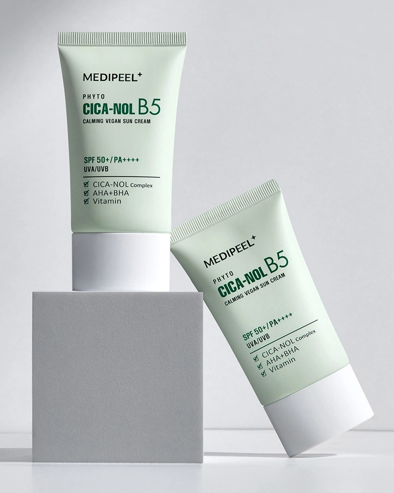 Солнцезащитный крем лица для - Medi peel Phyto Cica Nol B5 Calming Vegan Sun Cream SPF50, 50 мл - фото N3