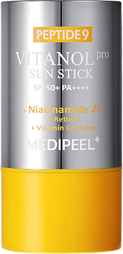 Солнцезащитный стик для лица с пептидами и витаминным комплексом - Medi peel Peptide 9 Vitanol Sun Stick Pro SPF50+ PA++++, 30 мл - фото N1