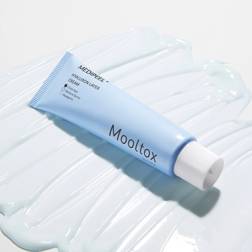 Крем з гіалуроном для підвищення еластичності шкіри обличчя - Medi peel Hyaluron Layer Mooltox Cream, 50 г - фото N3