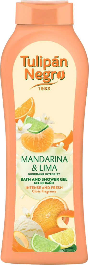 Гель для душу "Мандарин та Лайм" - Tulipan Negro Mandarin & Lime Shower Gel, 650 мл - фото N1