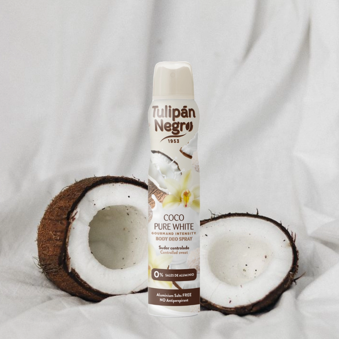 Дезодорант спрей "Білий кокос" - Tulipan Negro Pure White Coconut Body Deo Spray, 200 мл - фото N2