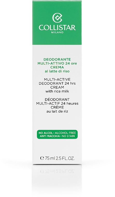 Кремовый дезодорант с рисовым молочком - Collistar Multi-Active Deodorant 24 Hours Cream with Rice Milk, 75 мл - фото N3