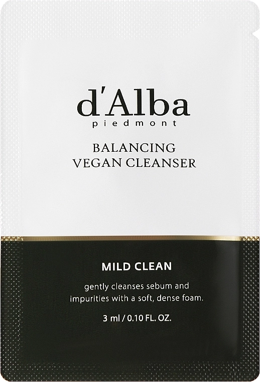 Балансирующее мягкое средство для умывания - D'Alba Balancing Vegan Cleanser Mild Clean (пробник), 3мл - фото N1