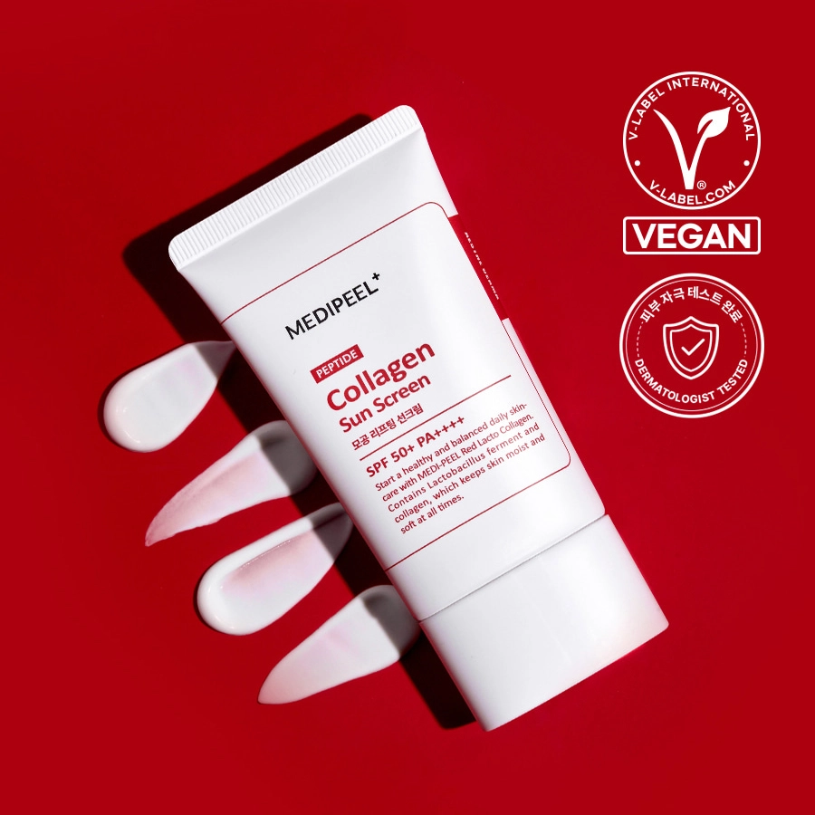 Солнцезащитный крем для лица сужающий поры - Medi peel Red Lacto Collagen Pore Lifting Sun Cream, 50 мл - фото N4