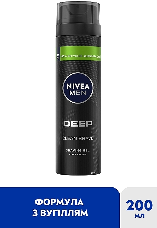 Гель для бритья - Nivea Men DEEP Clean Shave Shaving Gel, 200 мл - фото N2