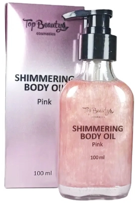 Олія для тіла мерехтливе з дозатором - Top Beauty Shimmering Body Oil Pink, 100 мл - фото N2