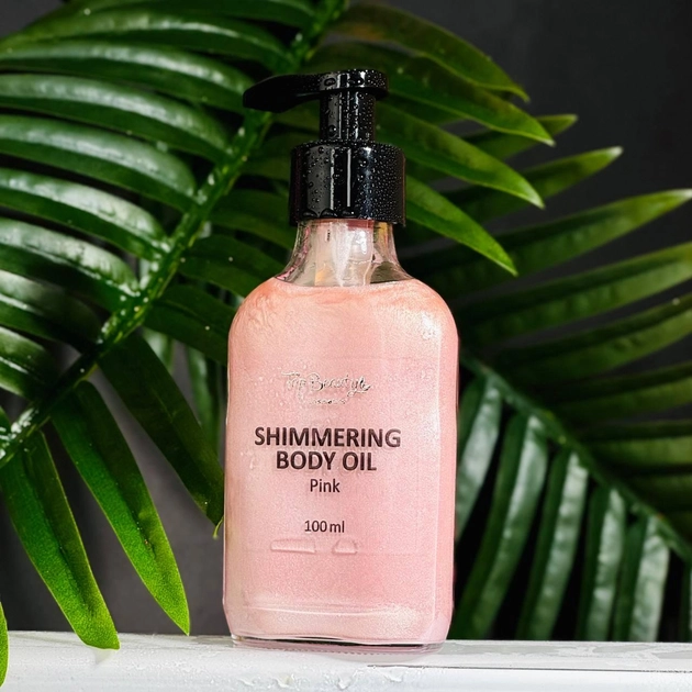 Олія для тіла мерехтливе з дозатором - Top Beauty Shimmering Body Oil Pink, 100 мл - фото N3