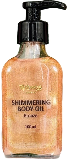 Олія для тіла мерехтливе з дозатором - Top Beauty Shimmering Body Oil Bronze, 100 мл - фото N1