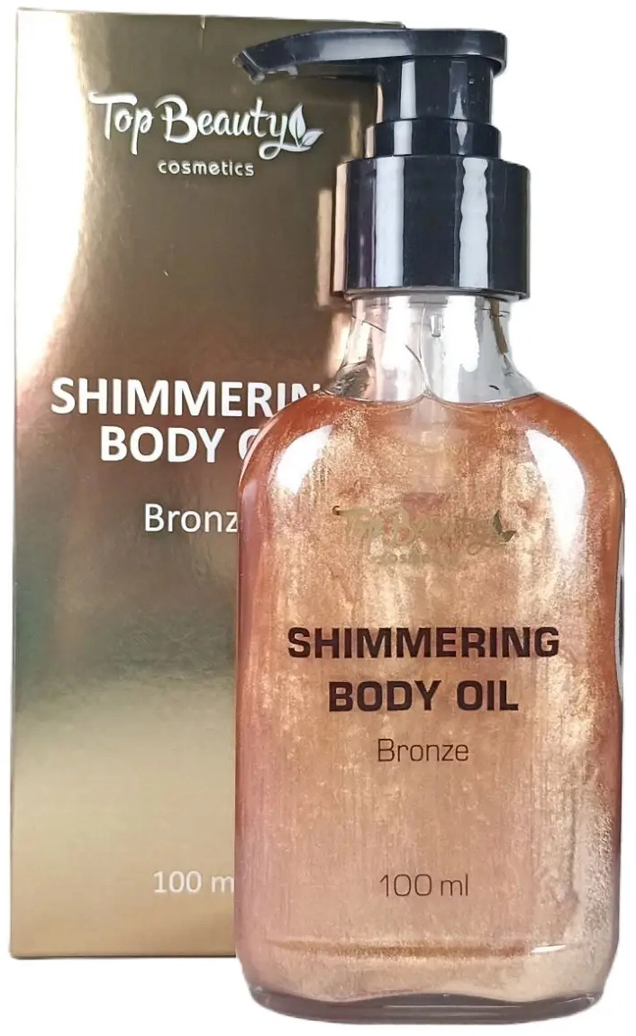 Олія для тіла мерехтливе з дозатором - Top Beauty Shimmering Body Oil Bronze, 100 мл - фото N2