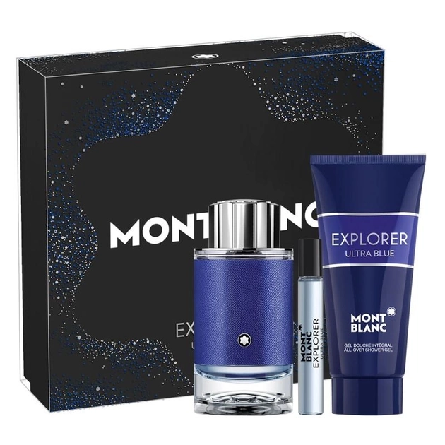 Набір парфумований чоловічий - Montblanc Explorer Ultra Blue, edp/100ml + sh/gel/100ml + edp/7.5ml - фото N1