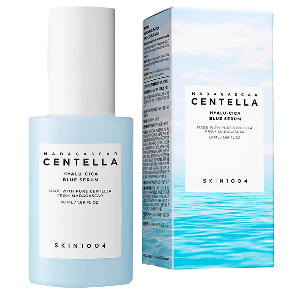 Зволожуюча сироватка з гіалуроновою кислотою та центеллою - SKIN1004 Madagascar Centella Hyalu-Cica Blue Serum, 50 мл - фото N2