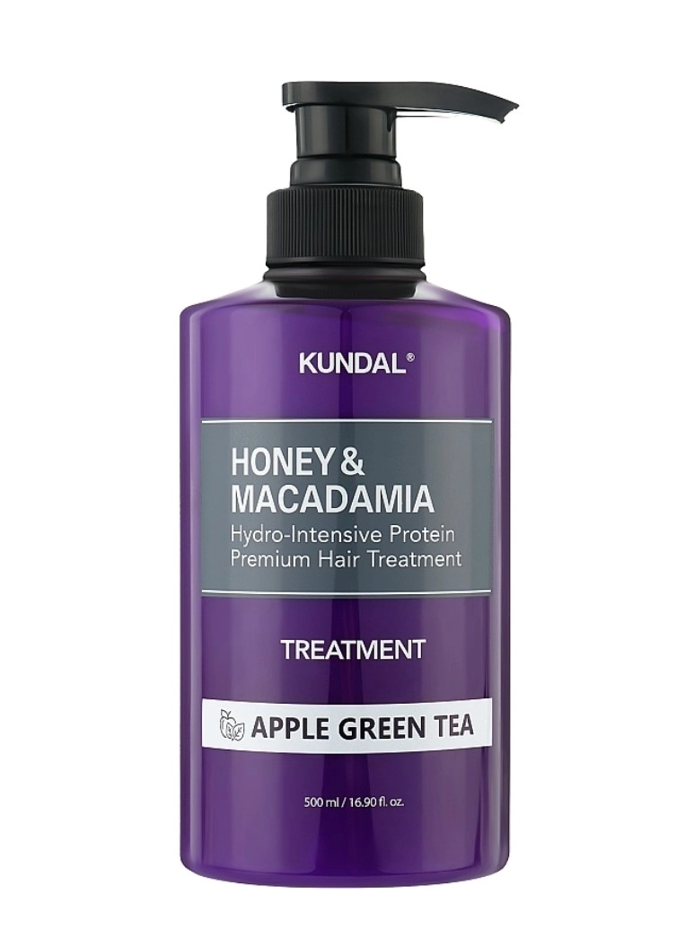 Кондиціонер для волосся "Яблуко та Зелений чай" - Kundal Honey & Macadamia Protein Hair Treatment Apple Green Tea, 500 мл - фото N1