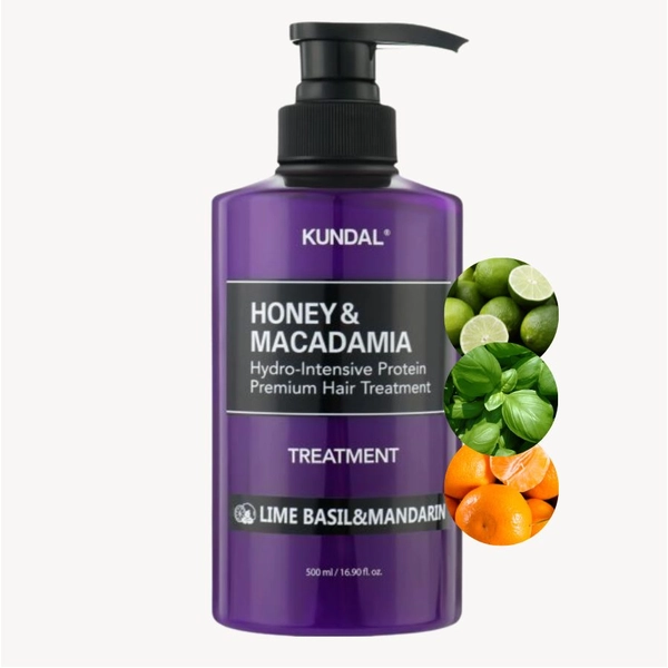 Кондиціонер для волосся "Лайм, Базилік і Мандарин" - Kundal Honey & Macadamia Protein Hair Treatment Lime Basil & Mandarin, 500 мл - фото N1