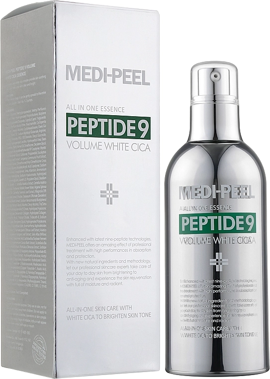 Киснева освітлююча есенція для обличчя з центеллою - Medi peel Peptide 9 Volume White CICA Essence, 100 мл - фото N2
