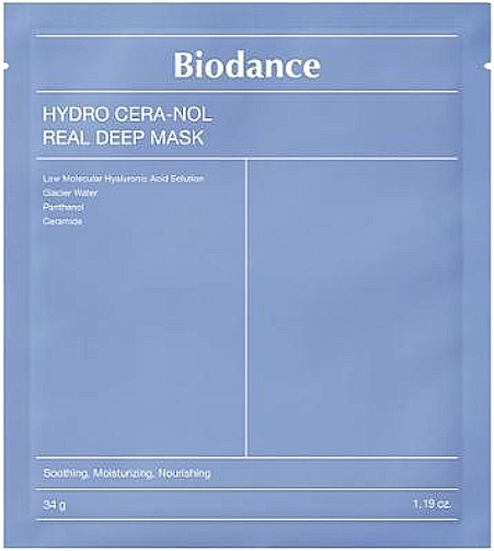 Bосстанавливаюшая гидрогелевая маска с керамидами и пантенолом - BIODANCE Hydro Cera-Nol Real Deep Mask, 1 шт - фото N1