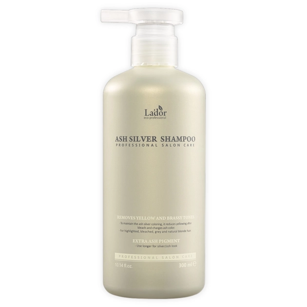 Шампунь відтінковий для знебарвленого волосся - La'dor Ash Silver Shampoo, 300 мл - фото N1