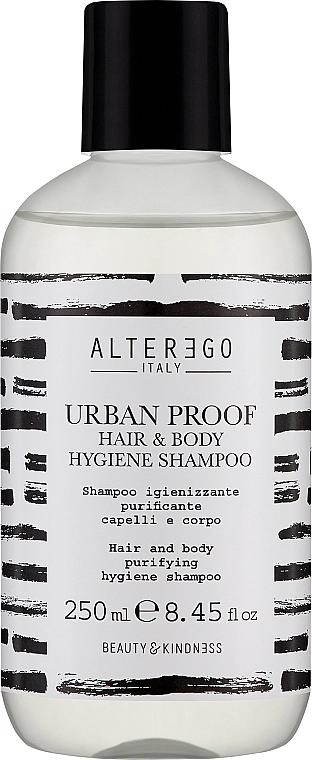 Шампунь для волосся та тіла - Alter Ego Urban Proof Hair & Body Purifying Hygiene Shampoo, 250 мл - фото N1