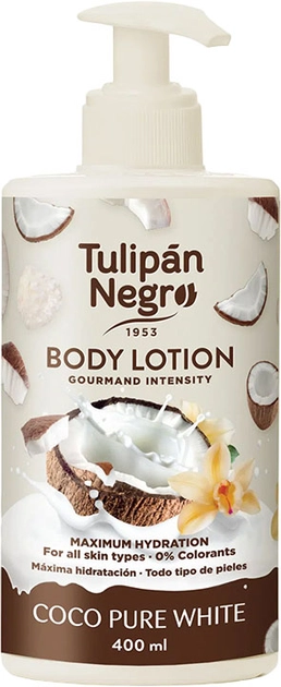 Лосьон для тела "Нежный кокос" - Tulipan Negro Coco Pure White Body Lotion, 400 мл - фото N1