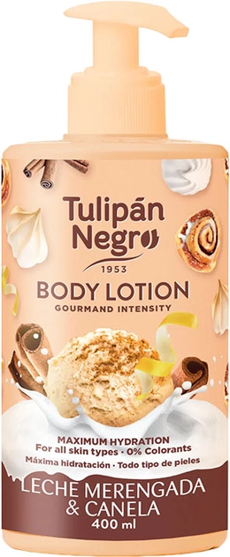 Лосьон для тела "Молочное бизе" - Tulipan Negro Merengada Milk & Cinnamon Body Lotion, 400 мл - фото N1