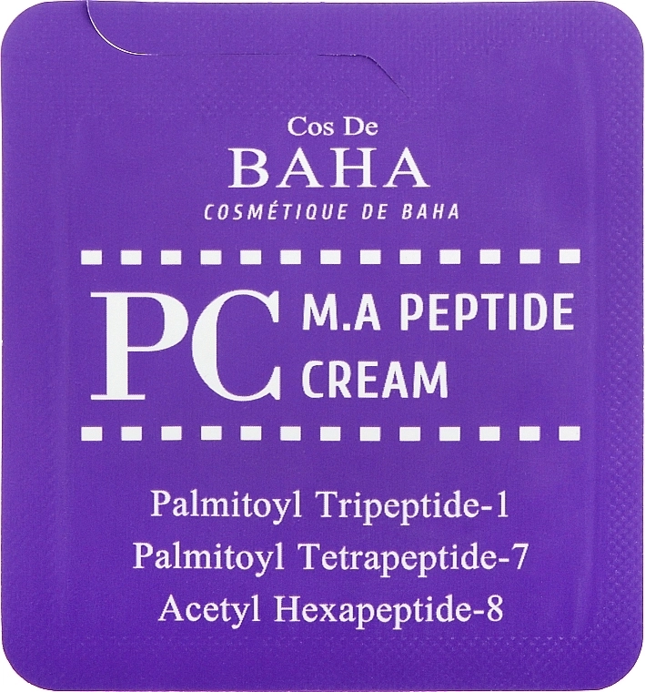 Пептидний крем проти зморшок з матриксилом та аргіреліном - Cos De Baha M.A. Peptide Cream, 1.2 мл - фото N1