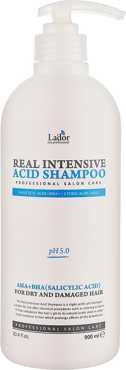 Шампунь для поврежденных волос - La'dor Real Intensive Acid Shampoo, 900 мл - фото N1