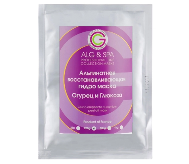 Альгинатная восстанавливающая гидромаска Огурец + Глюкоза - ALG & SPA Professional Line Collection Masks Peel off Mask Cucumber Glucoempreinte, 25g - фото N1