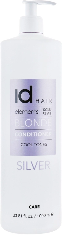 Кондиціонер для освітленого і блондованого волосся - IdHair Elements XCLS Blonde Silver Conditioner, 1000ml - фото N1