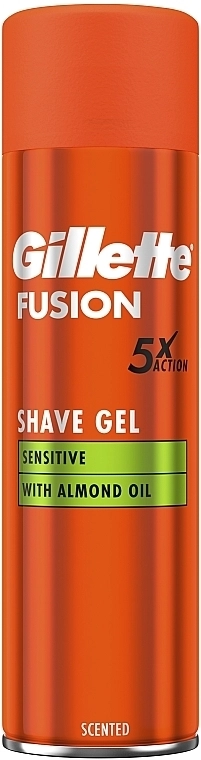 Гель для бритья для чувствительной кожи с миндальным маслом - Gillette Fusion Shave Gel Sensitive With Almond Oil, 200ml - фото N1