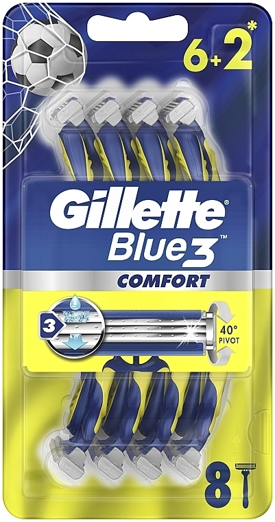 Набір одноразових станків для гоління - Gillette Blue 3 Comfort, 8шт - фото N1