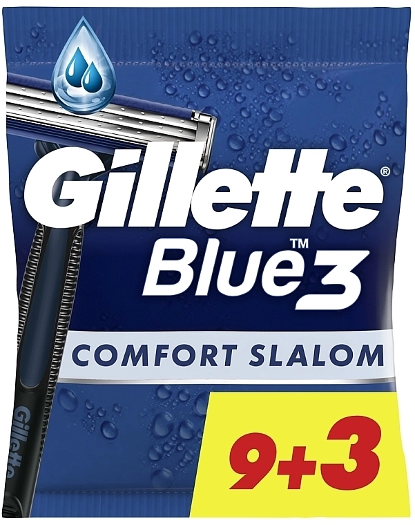 Набір одноразових станків для гоління - Gillette Blue 3 Comfort Slalom, 12шт - фото N1