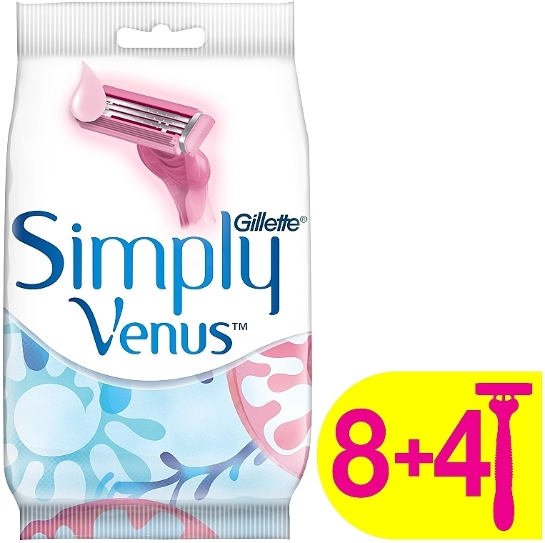 Одноразові станки для гоління - Gillette Venus 3 Simply, 12шт - фото N1