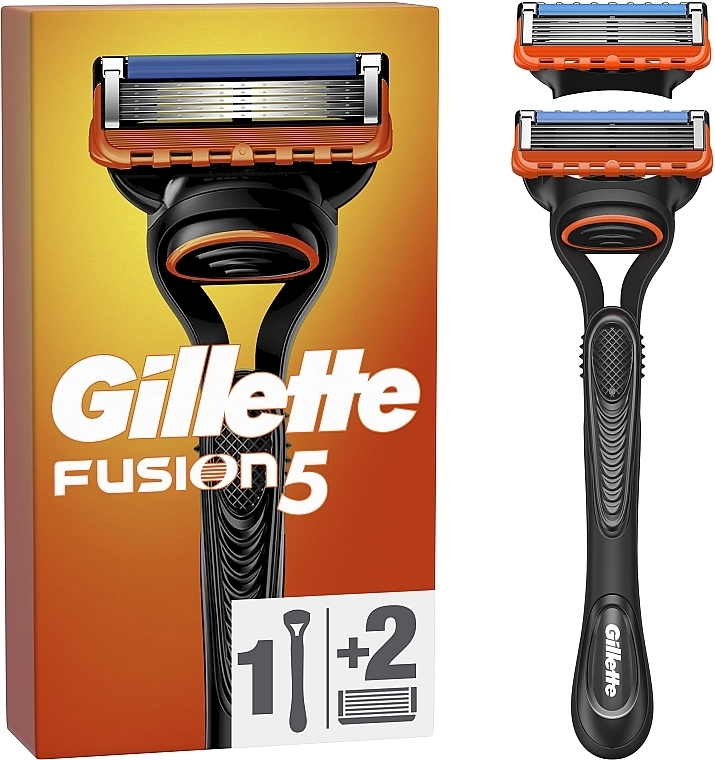 Бритва з 2 змінними касетами - Gillette Fusion, бритва + 2 змінних касети - фото N1