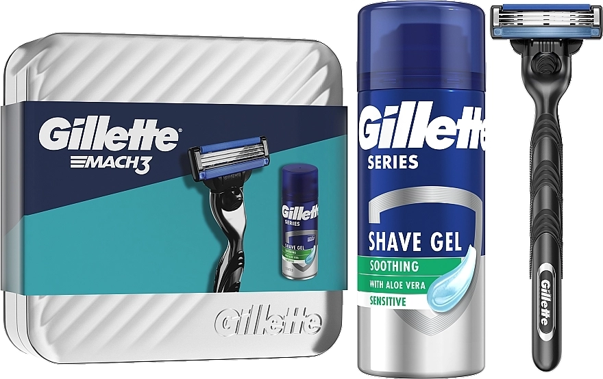 Набір для гоління - Gillette Mach 3, razor/1pc + foam/75ml + box/1pc - фото N1