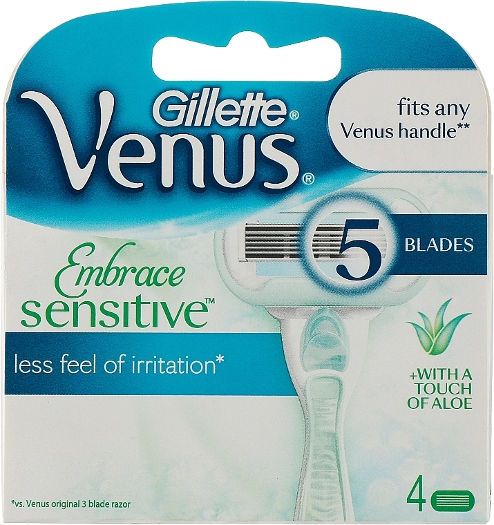 Сменные кассеты для бритья - Gillette Venus Embrace Sensitive, 4 шт - фото N1