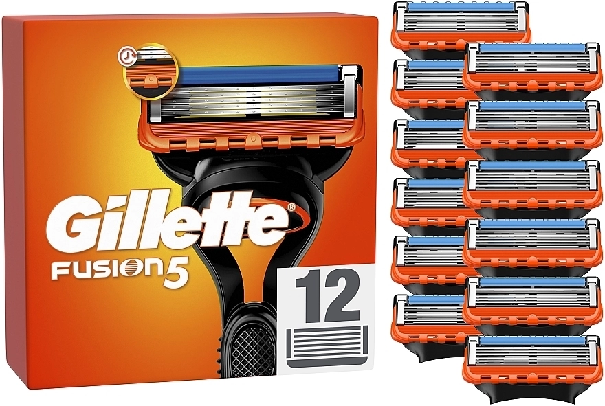 Змінні касети для гоління - Gillette Fusion, 12шт - фото N1