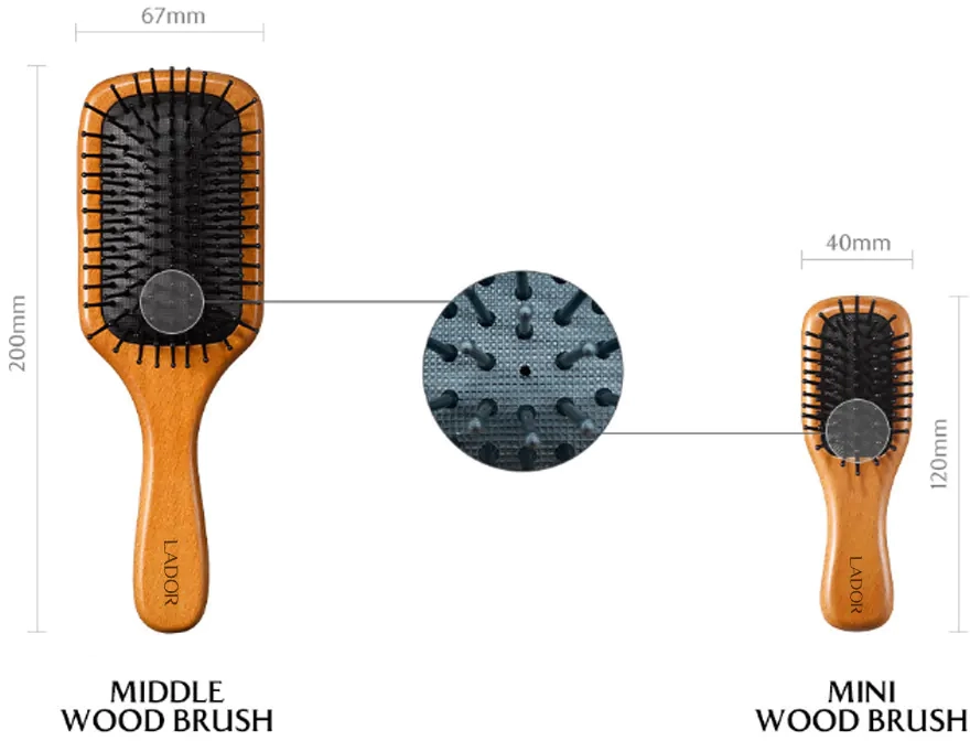 Професійний дерев’яний гребінець для волосся - La'dor Mini Wooden Paddle Brush, маленький - фото N4