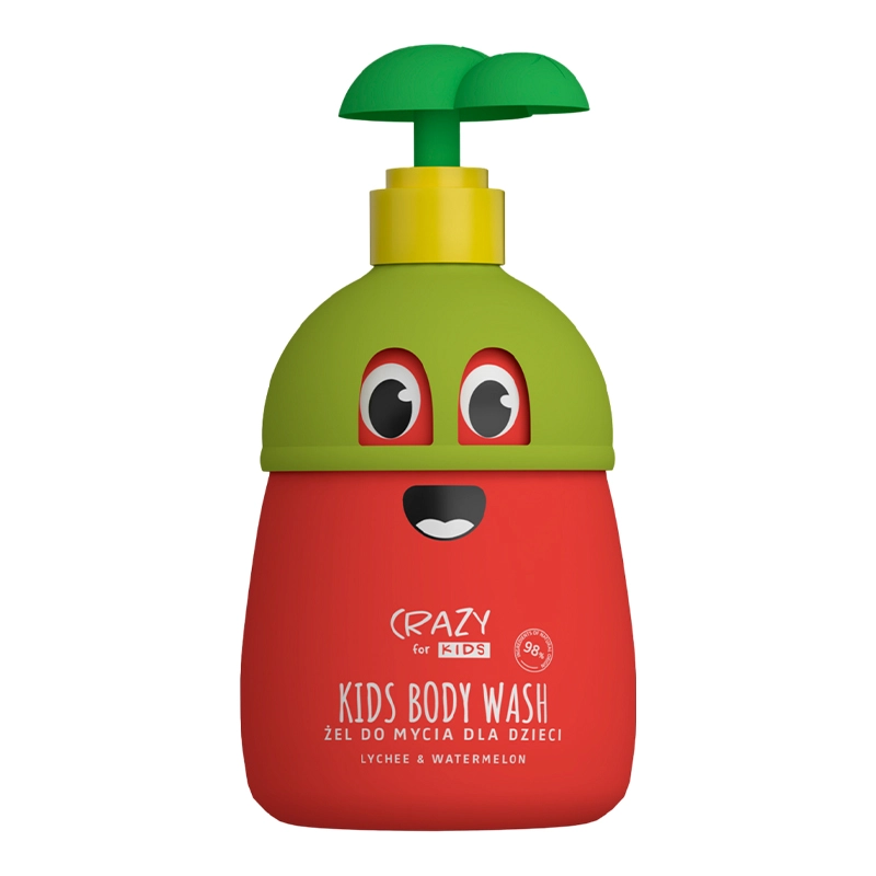 Гель для купания с ароматом личи и арбуза - HiSkin CRAZY for KIDS Washing Gel Lychee & Watermelon, 500 мл - фото N1