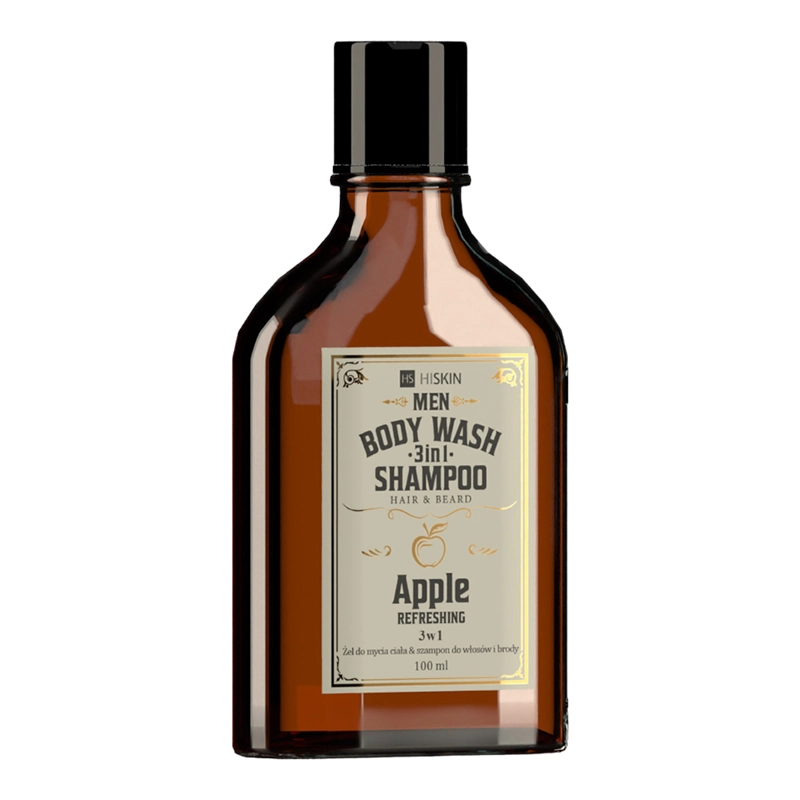 Гель для душа 3 в 1 (тело/волосы/лицо) "ЯБЛОЧНЫЙ ВИСКИ" - HiSkin 3 in 1 WHISKY Apple Body Wash and Hair and Beard Shampoo, 100ml - фото N1