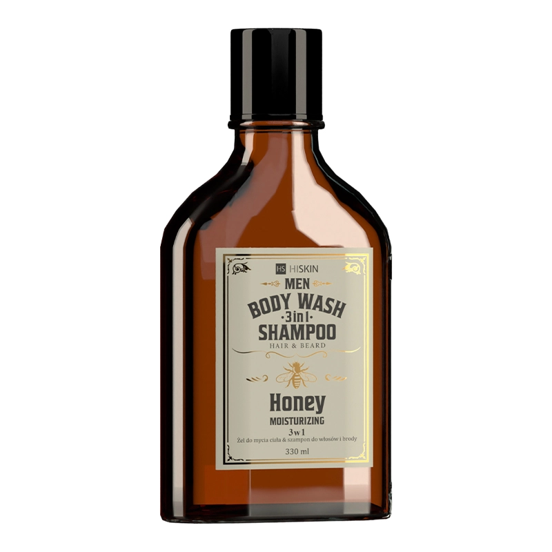 Гель для душа 3 в 1 (тело/волосы/лицо) "МЕДОВЫЙ ВИСКИ" - HiSkin 3 in 1 WHISKY Honey Body Wash and Hair and Beard Shampoo, 330 мл - фото N1