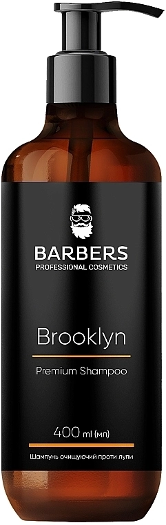 Шампунь для чоловіків проти лупи - Barbers Brooklyn Premium Shampoo, 400 мл - фото N1