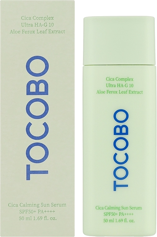 Сонцезахисна сироватка для чутливої ​​шкіри - TOCOBO Cica Calming Sun Serum SPF50+ PA++++, 50 мл - фото N1