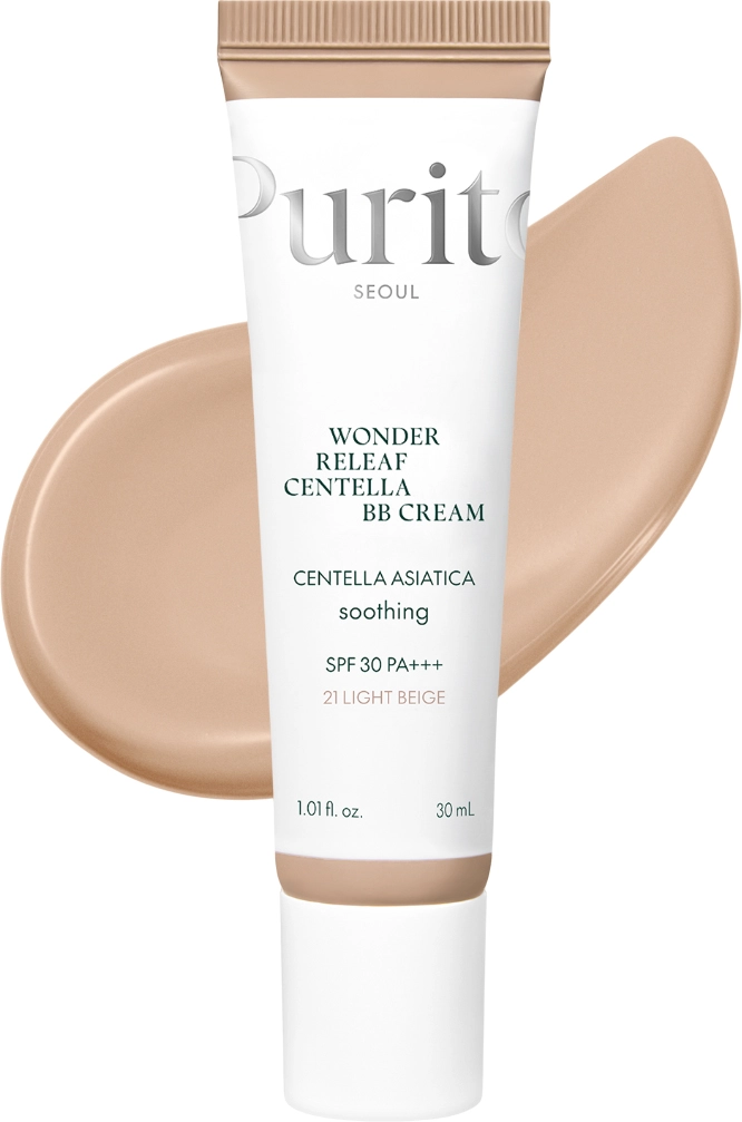 ВВ-крем із екстрактом центелли - PURITO Seoul Wonder Releaf Centella BB Cream, №21 Light Beige, 30 мл - фото N1