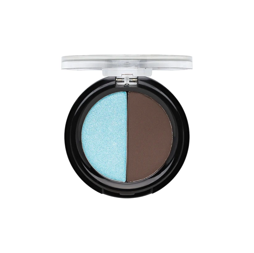 Тіні для повік - Aden Cosmetics Shine Eyeshadow Powder Duo, 03 - Blue/Dark Grey - фото N1