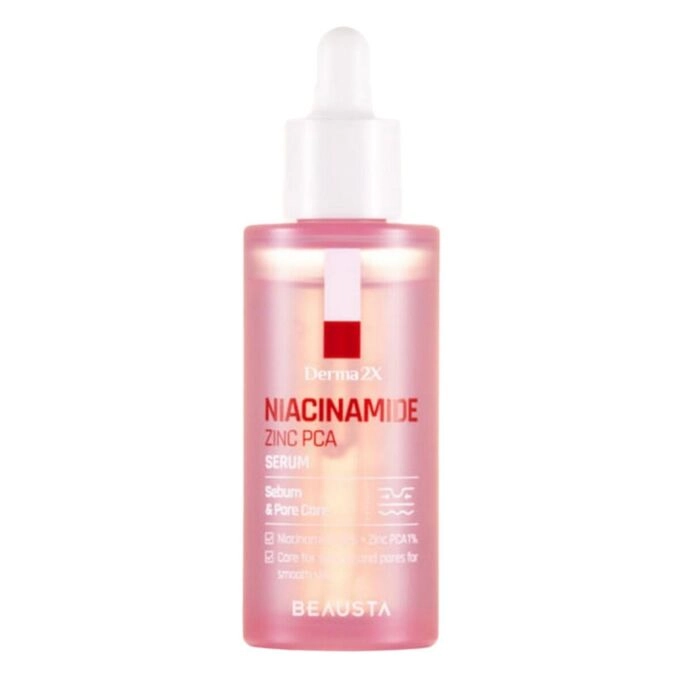 Сыворотка для лица с ниацинамидом и цинком - BEAUSTA Derma2X Niacinamide Zinc PCA Serum, 50 мл - фото N1