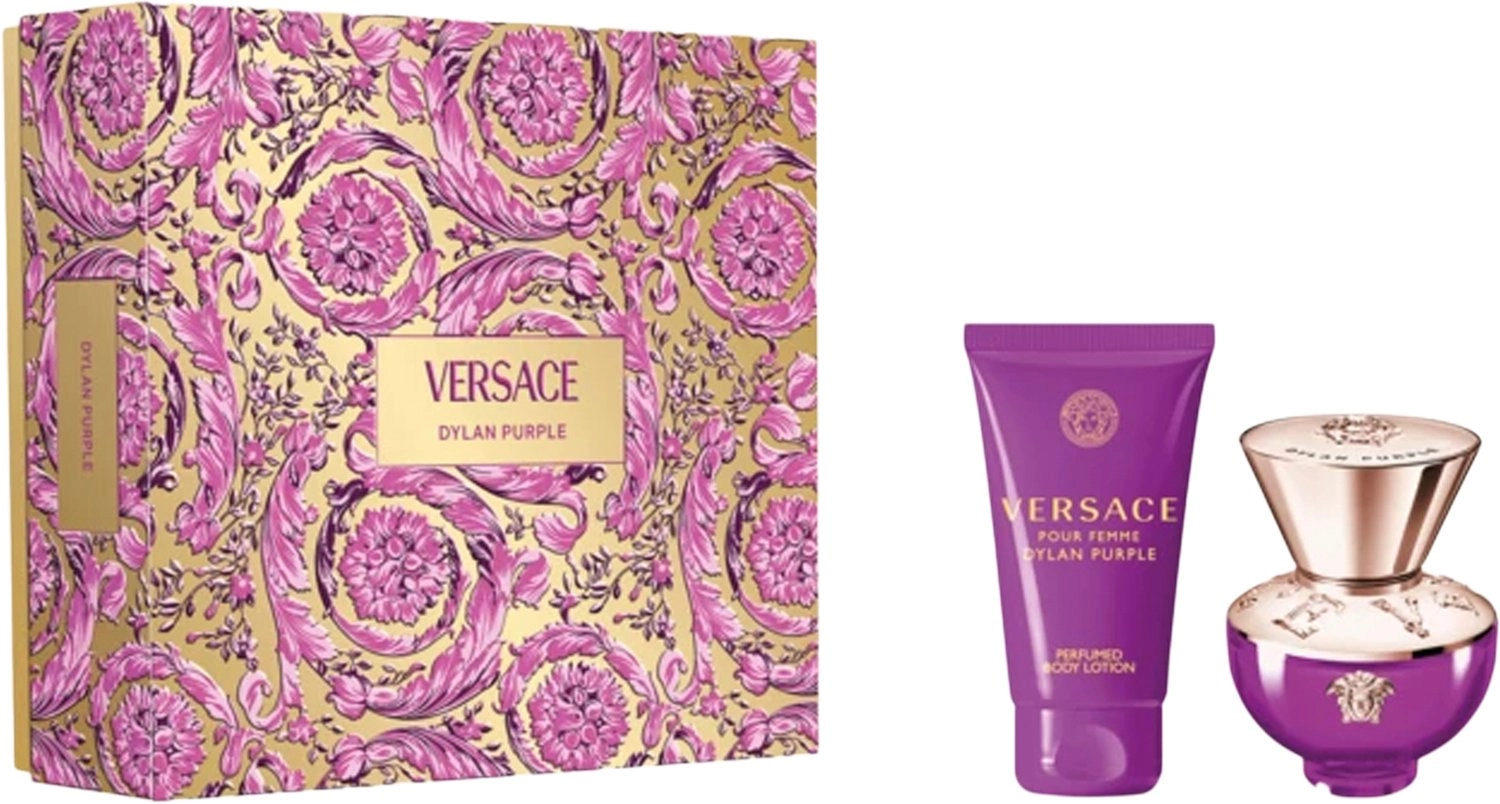 Набор парфюмированный для женщин - Versace Pour Femme Dylan Purple, парфюмированная вода 30ml + лосьон для тела 50ml - фото N1