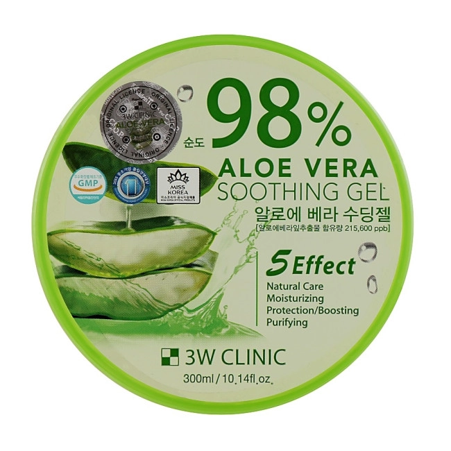 Гель універсальний для обличчя та тіла з алое вера - 3W Clinic Soothing Gel 98%, 300 мл - фото N1